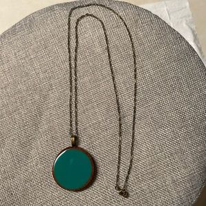 Wooden Painted Pendant Necklace